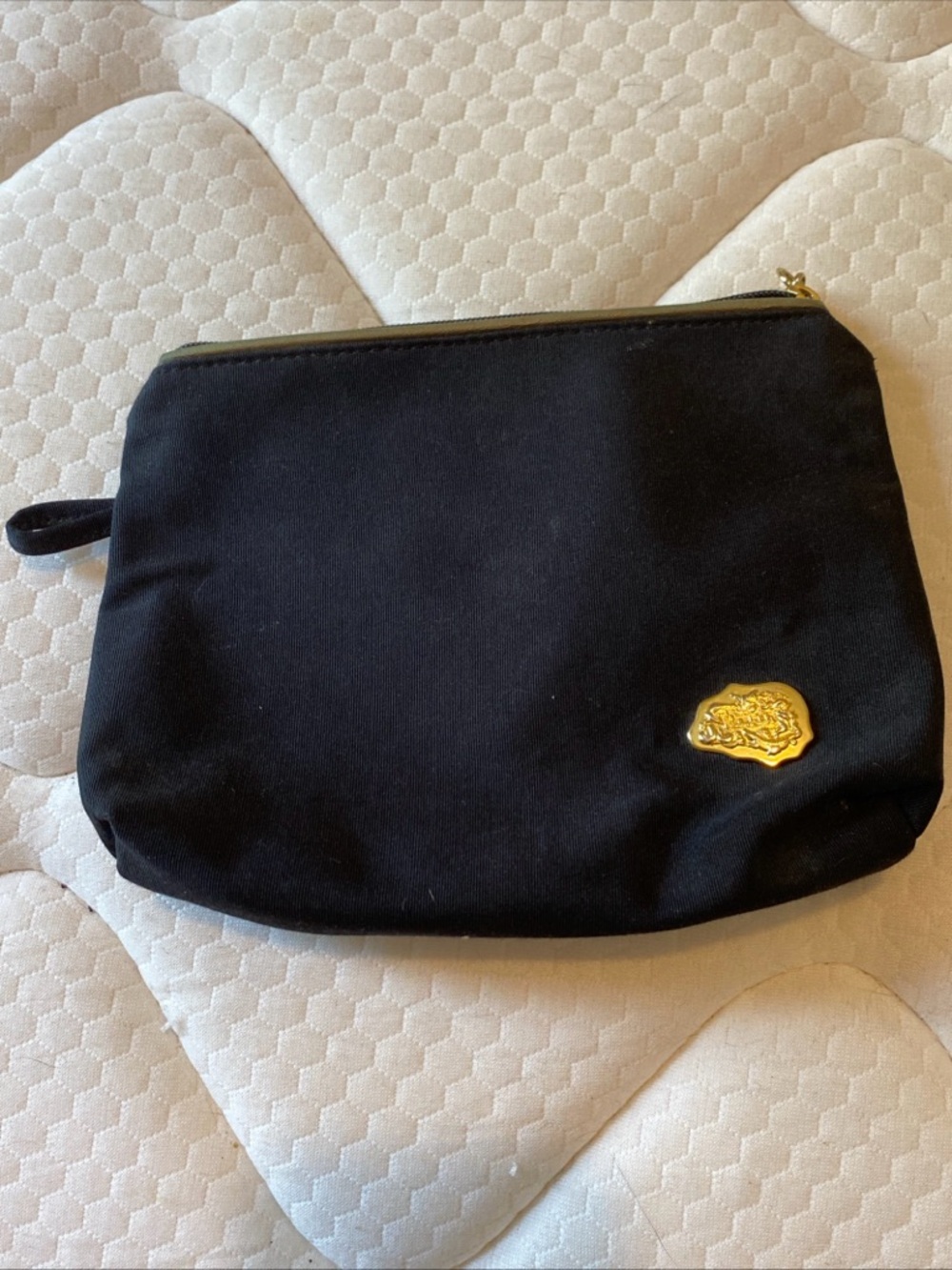 Carlos Falchi Black Pouch with Gold Lining